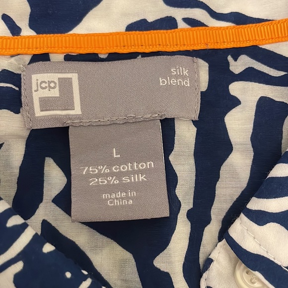 JcPenny’s zebra print silk blend blouse - Picture 3 of 3